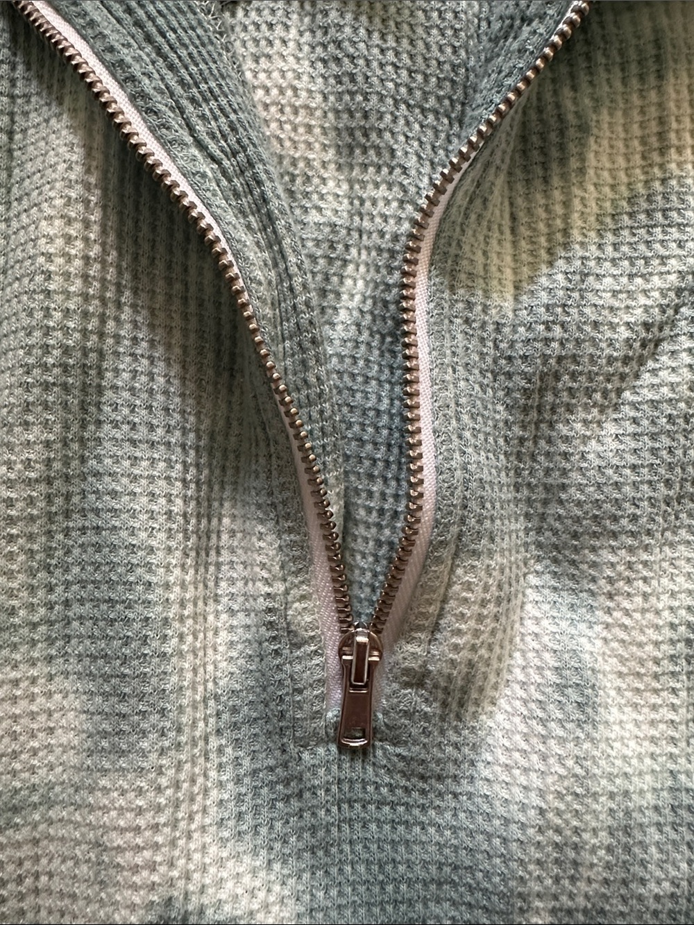 Velvet heart Light Sage Waffle-Knit Quarter Zip Pullover - Picture 5 of 8